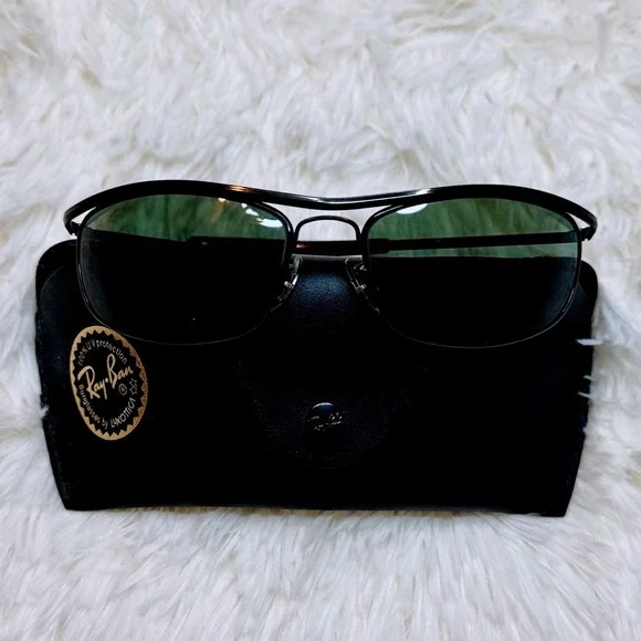 Vintage Ray-Ban B&L Olympian W0646 Black Metal Frame Sunglasses with Case - Picture 4 of 8